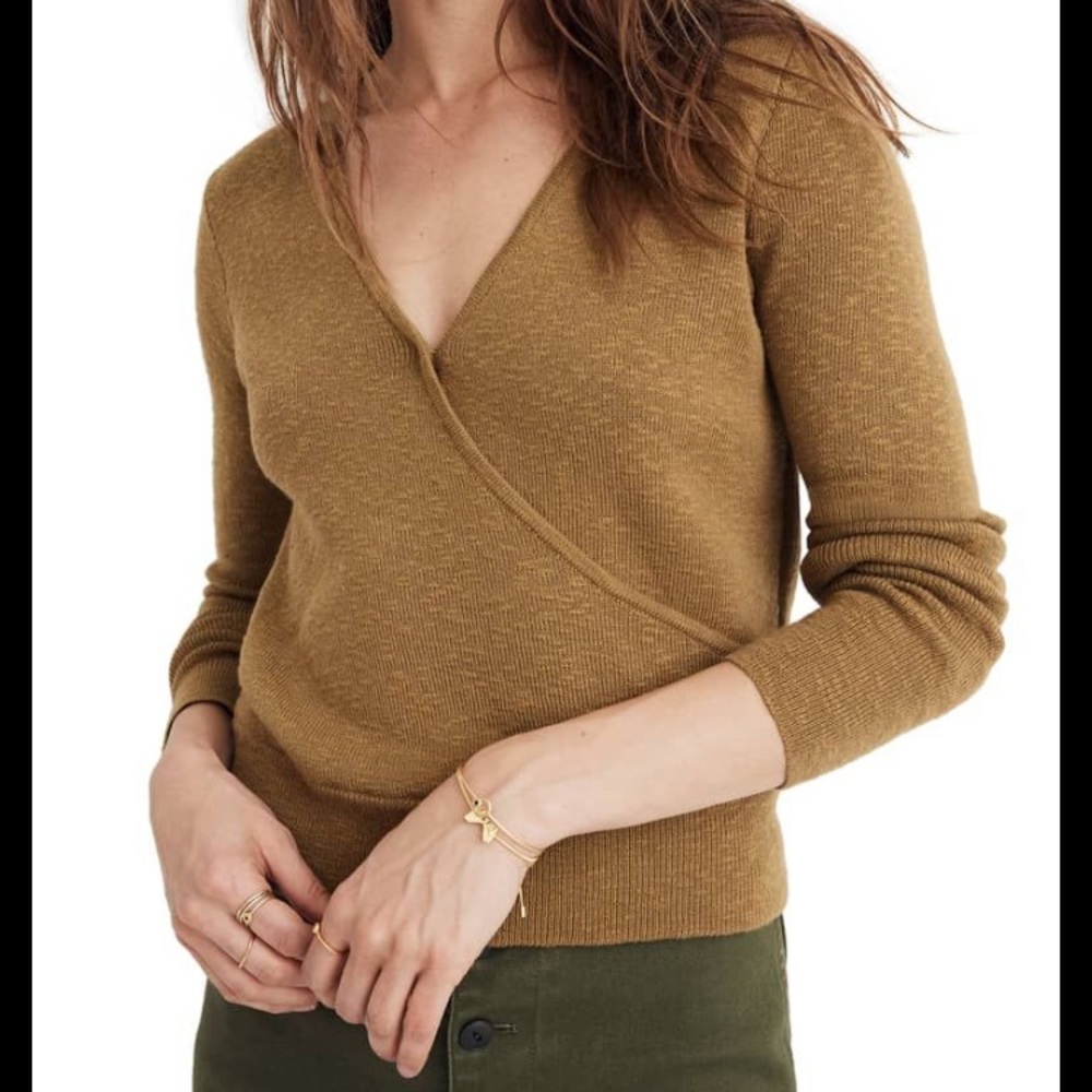 Madewell Wrap-Front Pullover Sweater